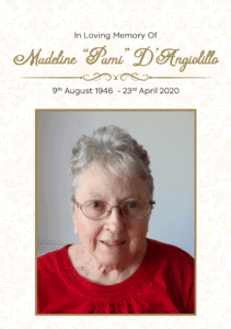 Funeral Notices | Funeral Notice Madeline Lesley D Angiolillo - Funeral Directors Melbourne - Greenhaven Funerals